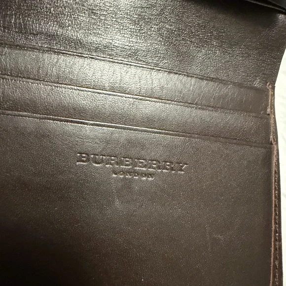 Burberry Tan and Brown Checkered Card Holder wallet like NEW